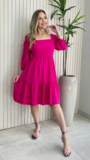 VESTIDO ADÉLIA LISO (VÁRIAS CORES DISPONÍVEIS)