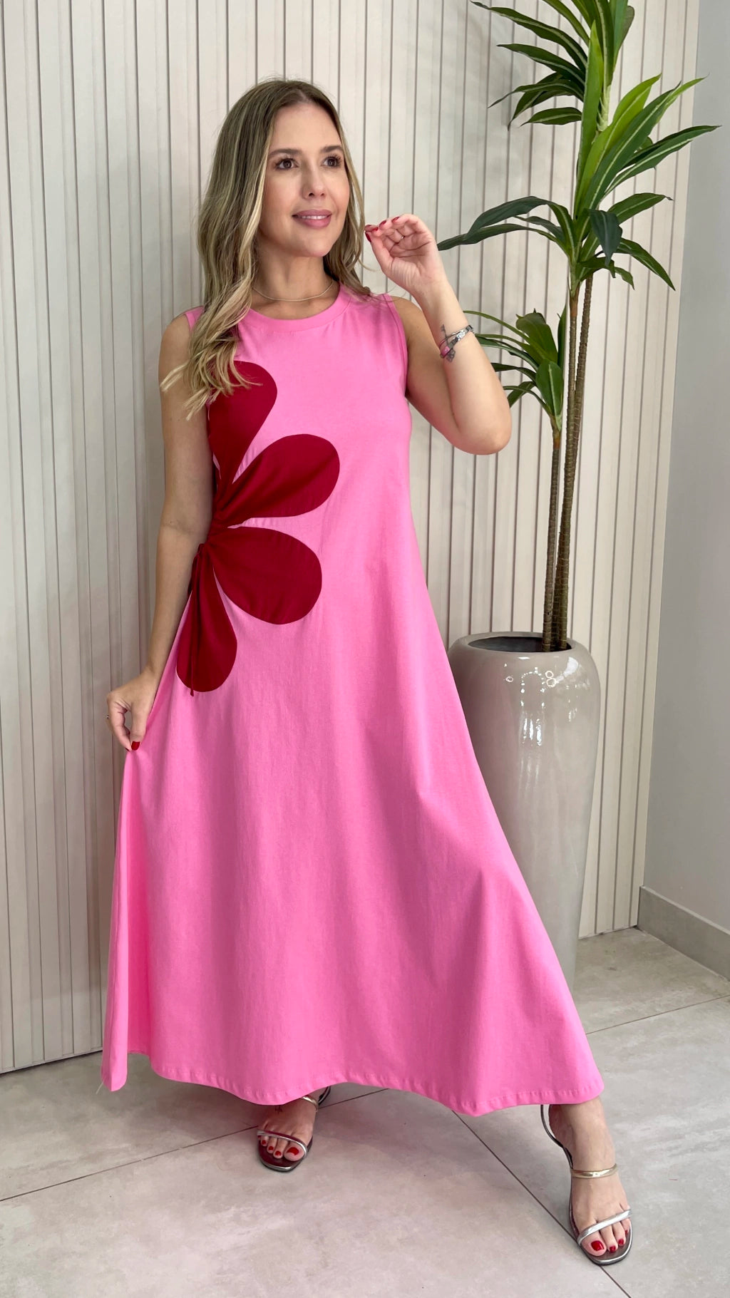 VESTIDO MALHA FLOR (VÁRIAS CORES DISPONÍVEIS)